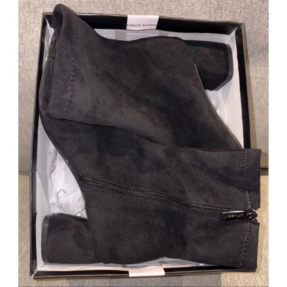 Unilady black suede boots size 10